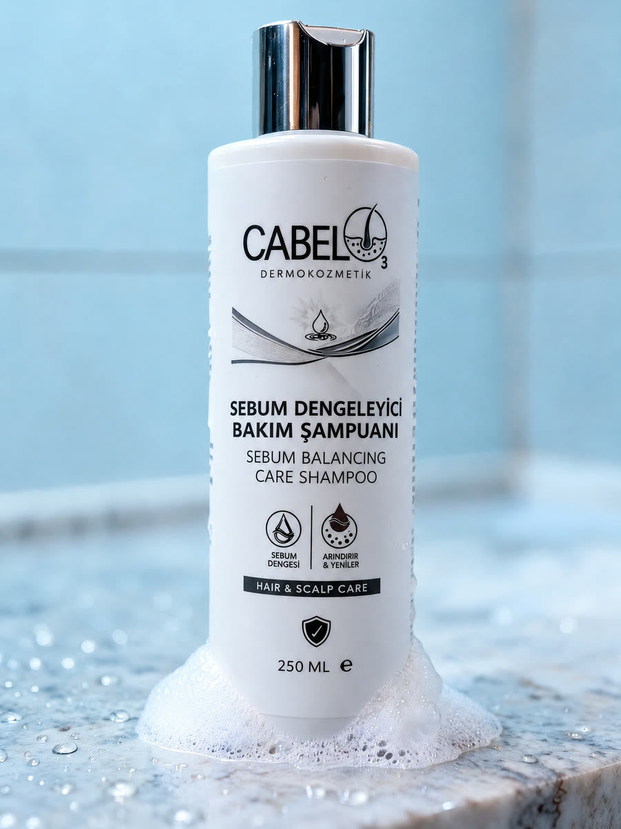 CABELO₃ Sebum Dengeleyici Bakım Şampuanı 250 ml kutusu